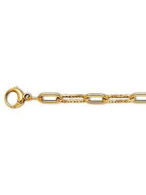 14K Gold Paperclip 1+1 Bracelet | Yellow Gold Link Chain By Tehrani Jewelry